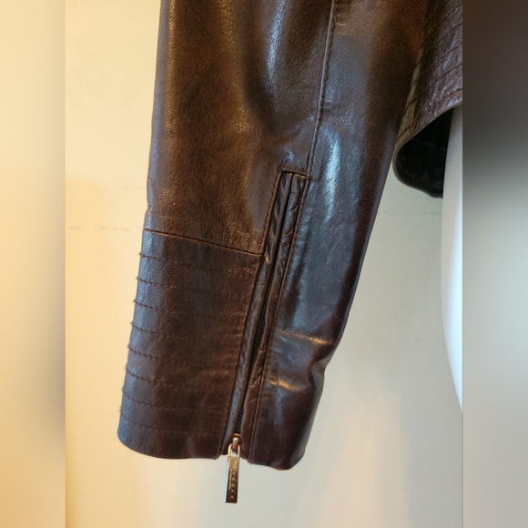 Leather Bikers Jacket By Laundry Bikercore Sz.M - Picture 7 of 13